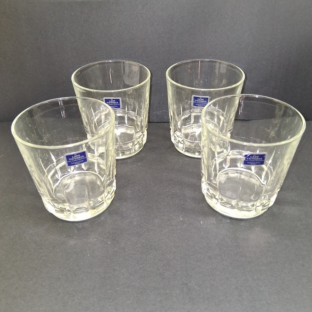 MCM Lady Victoria Crystal Stemware On the Rocks Glasses Chantelle 10oz Set of 4